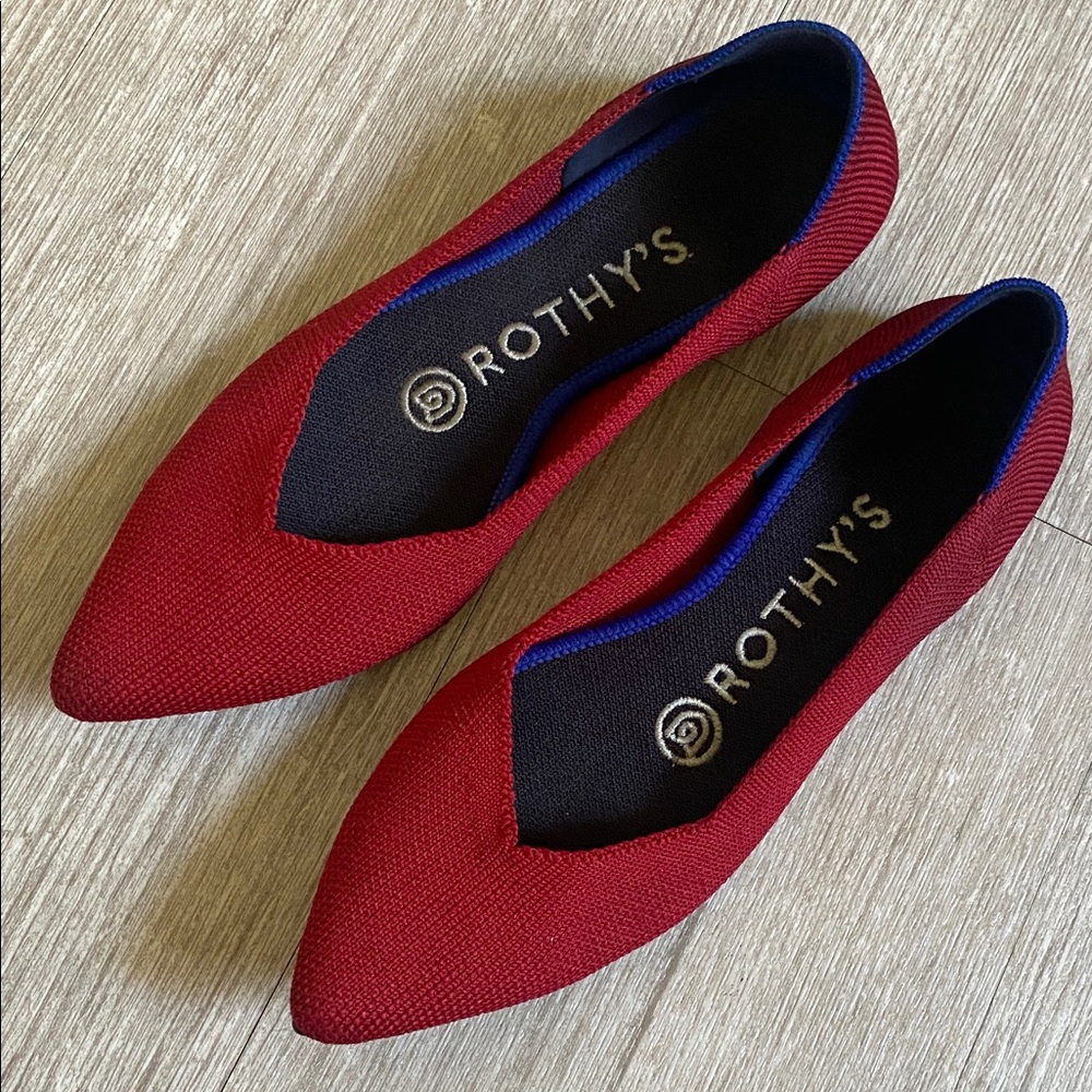 Rothy's The Point Red Flats in Size 5
